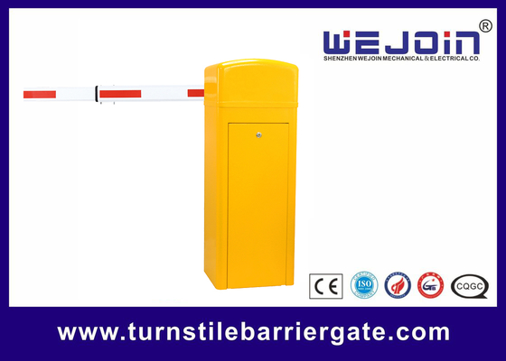 Couleur jaune Porte de barrière à bras droit télescopique de 6 m moteur sans balai DC24V Shenzhen ISO approuvé